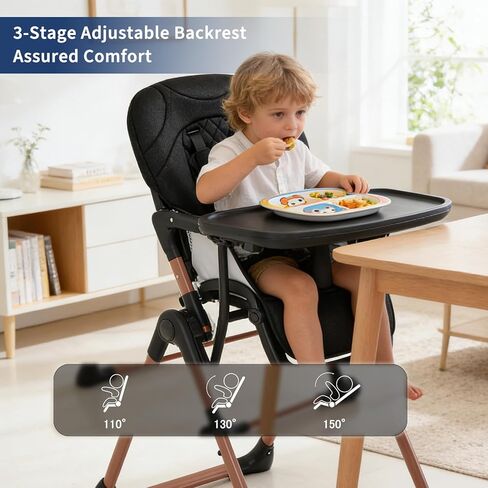 Portable & Foldable 3-in-1 High Chair for Baby, Adjustable Feeding Chair with Double Removable Trays, Compact Travel High Chair, Convertible Toddler Chair for 6-36 Months in Kuwait