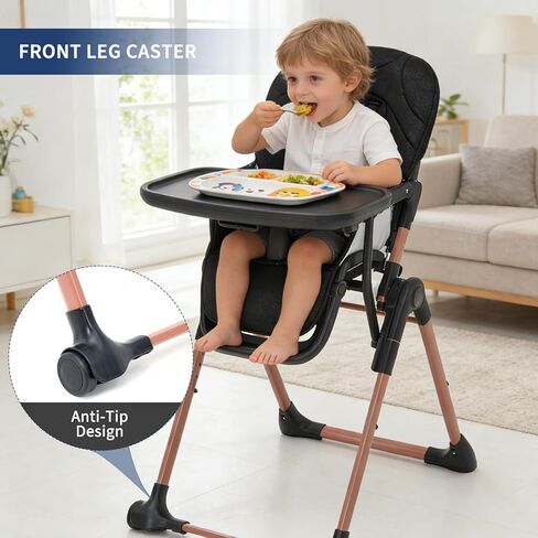 Portable & Foldable 3-in-1 High Chair for Baby, Adjustable Feeding Chair with Double Removable Trays, Compact Travel High Chair, Convertible Toddler Chair for 6-36 Months in Kuwait