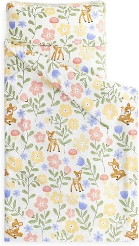 Wake In Cloud - Toddler Nap Mat with Pillow and Blanket, for Kids Girls Ages 3 Plus in Kindergarten Daycare Preschool, Roll Up Sleeping Bag, Floral Botanical Flowers in Kuwait
