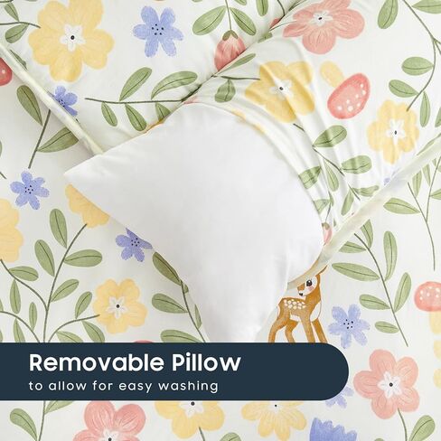 Wake In Cloud - Toddler Nap Mat with Pillow and Blanket, for Kids Girls Ages 3 Plus in Kindergarten Daycare Preschool, Roll Up Sleeping Bag, Floral Botanical Flowers in Kuwait