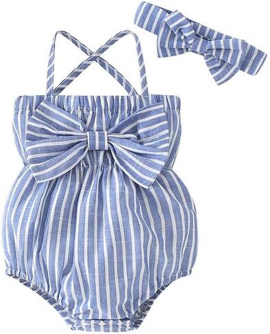 Newborn Infant Baby Girl Clothes Rompers Summer Halter Romper Infant Baby Clothes in Kuwait