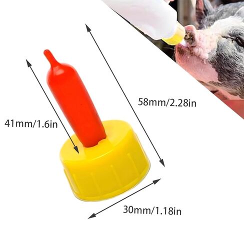 10-Pack Goat Nipples, Soft Rubber Teats for Nursing Baby Goats, Lambs, Puppies, Piglets & Calves | Small Animal Milk Feeding Bottle Nipples for Orphaned Pets & Livestock | Reusable in Kuwait