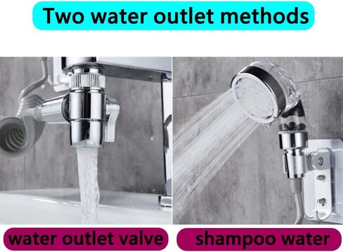 Shower Head Sink- Sink Hose Sprayer Attachment for Faucet- Bathroom-Utility-Bathtub- Shower Head Attachable Nozzle , Swivel Aerator w/10FT Extra Long Retractable Hose,No Drilling Support in Kuwait