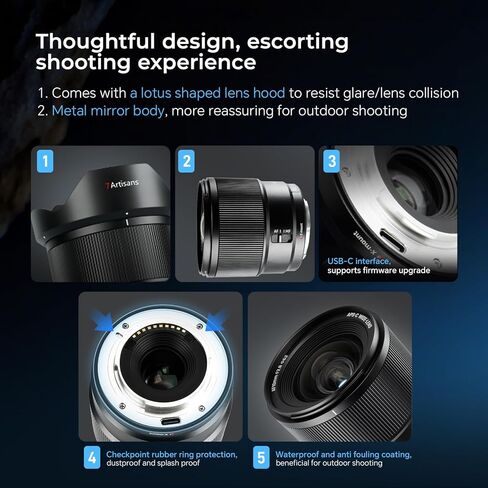 7artisans AF 10mm F2.8 Auto Focus APS-C Mirrorless Cameras Lens,105.3° Ultra Wide Angle for Vlogging/Selfies/Video/Travel/Portraiture/Street Photography/Humanistic Subjects (for Sony E Mount) in Kuwait