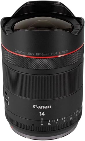 Canon RF 14mm f/1.4 L VCM عدسة رئيسية فائقة الاتساع RF مع حامل كامل الإطار بدون مرآة، تصوير فوتوغرافي وفيديو فلكي (7427C002) + حقيبة ظهر + برامج صور + المزيد (حزمة 8 قطع) in Kuwait