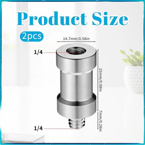 Hotshoe/Coldshoe Adapter, 2 Pcs 1/4Inch Female to 1/4Inch Male Convertor Light Stand Adapter Hotshoe/Coldshoe Adapters Ball Head Flash Trigger Receiver for Studio Light Stand in Kuwait