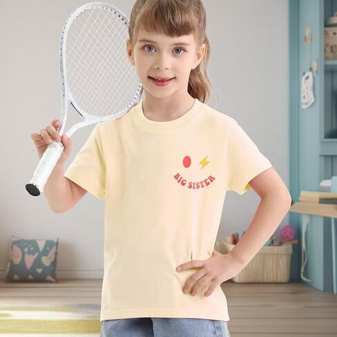 Girls Sister Shirt Toddler Cool Big Sis Club Tshirt Promoted to Big Sister Announcement Tee Tops in Saudi Arabia