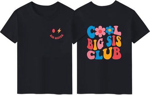 Girls Sister Shirt Toddler Cool Big Sis Club Tshirt Promoted to Big Sister Announcement Tee Tops in Saudi Arabia