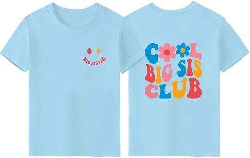 Girls Sister Shirt Toddler Cool Big Sis Club Tshirt Promoted to Big Sister Announcement Tee Tops in Saudi Arabia