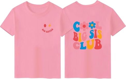 Girls Sister Shirt Toddler Cool Big Sis Club Tshirt Promoted to Big Sister Announcement Tee Tops in Saudi Arabia