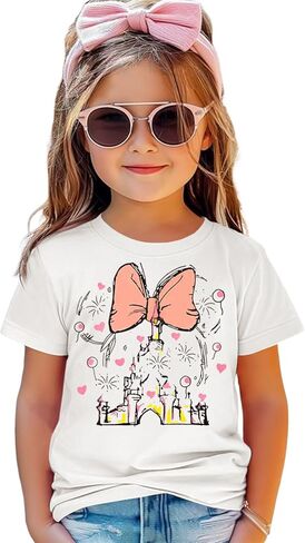 Magic Shirt for Toddler Girls Magical Kingdom Tshirt Cute Castle Outfit Holiday Family Vacation Short Sleeve Tops in Saudi Arabia