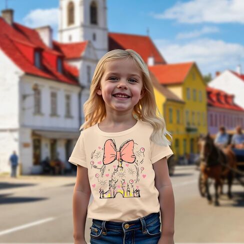 Magic Shirt for Toddler Girls Magical Kingdom Tshirt Cute Castle Outfit Holiday Family Vacation Short Sleeve Tops in Saudi Arabia