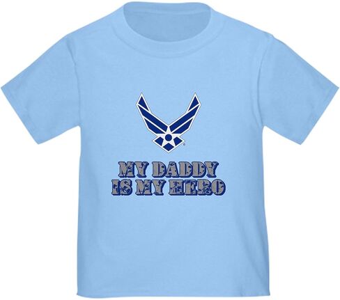 تي شيرت CafePress USAF My Daddy is My Hero للأطفال الصغار، تي شيرت لطيف برسومات للأطفال الصغار، 100% قطن in Kuwait