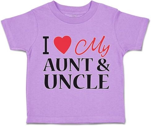 Toddler T-Shirt I Love My Aunts & Uncle with Heart Love Heart Boy & Girl Clothes in Saudi Arabia