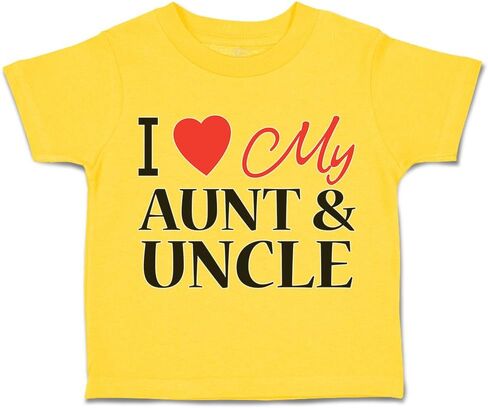 Toddler T-Shirt I Love My Aunts & Uncle with Heart Love Heart Boy & Girl Clothes in Saudi Arabia