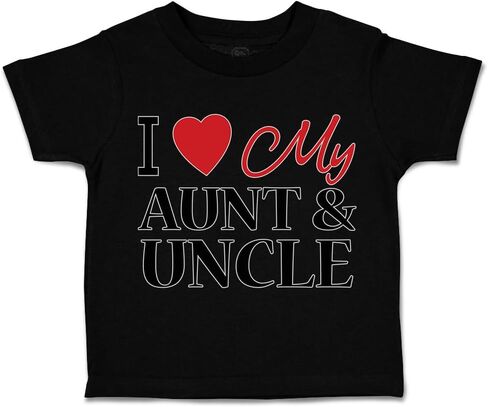 Toddler T-Shirt I Love My Aunts & Uncle with Heart Love Heart Boy & Girl Clothes in Saudi Arabia
