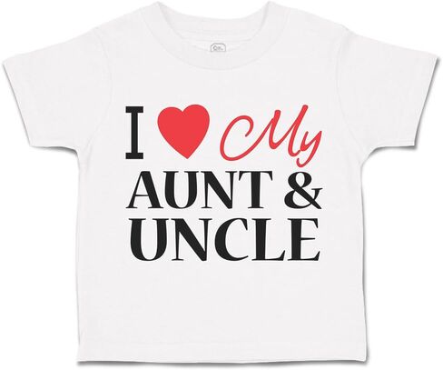 Toddler T-Shirt I Love My Aunts & Uncle with Heart Love Heart Boy & Girl Clothes in Saudi Arabia