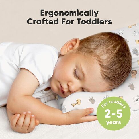KeaBabies Toddler Pillow with Pillowcase and Toddler Pillowcase for 13X18 Pillow - Soft Cotton Kids Pillow for Sleeping - Soft and Breathable, Perfect for Boys, Girls, Kids, Travel, Nap in Kuwait