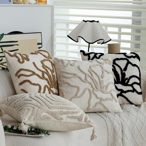 Luxurys Throw Cushions Case for Sofa Chair with Bohemians Embroidery Pattern Linens Hiddens Zippers Home Decoration Tufted Embroidery Decorative Pillowcase in Saudi Arabia