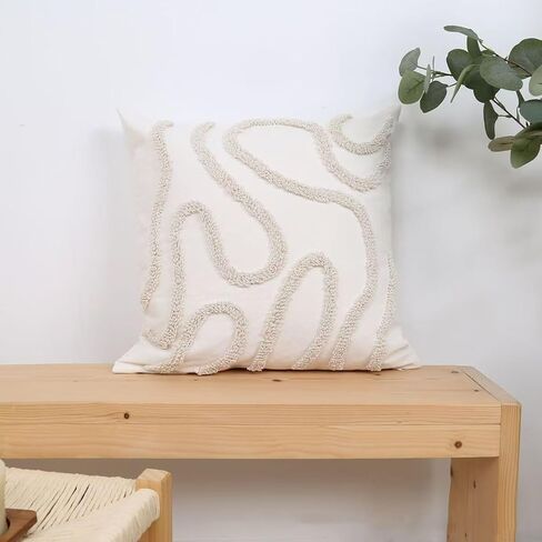 Luxurys Throw Cushions Case for Sofa Chair with Bohemians Embroidery Pattern Linens Hiddens Zippers Home Decoration Tufted Embroidery Decorative Pillowcase in Saudi Arabia