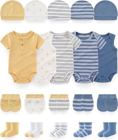 Baby Boy Girl Bodysuit Set 20-Piece Unisex Baby Clothes Outfit and Accessories in Saudi Arabia