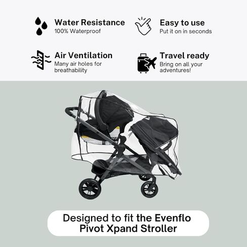 Rain Cover for the Evenflo Pivot Xpand Stroller by SASHA'S (Stroller Not Included) in Kuwait