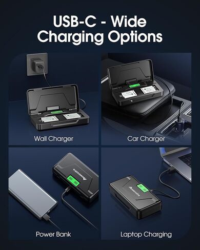 2-Pack EN-EL10 Battery and USB-C Dual Charger for Fujifilm NP-45/NP-45A/NP-45B/NP-45S, Olympus LI-42B/LI-40B, and More - 1300mAh High Capacity in Kuwait