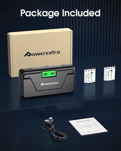 2-Pack EN-EL10 Battery and USB-C Dual Charger for Fujifilm NP-45/NP-45A/NP-45B/NP-45S, Olympus LI-42B/LI-40B, and More - 1300mAh High Capacity in Kuwait