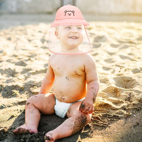 Shield Ski Mask Sun Hat with Clear Face Cover Anti Spitting Bucket Hat Outdoor Wide for Baby Boys Girls Newborn Sun Hat Infant Infant Mask in Kuwait