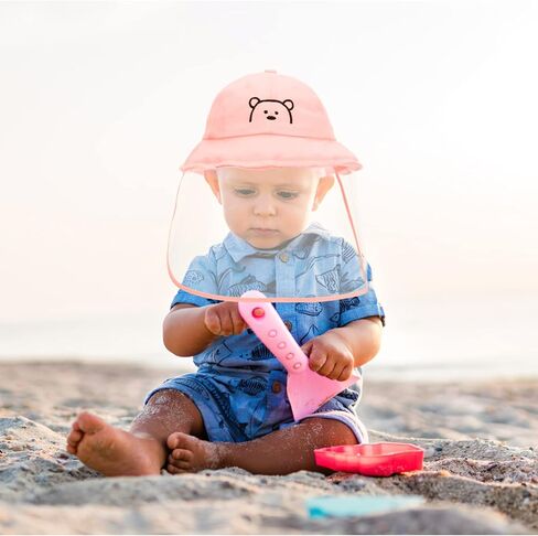 Shield Ski Mask Sun Hat with Clear Face Cover Anti Spitting Bucket Hat Outdoor Wide for Baby Boys Girls Newborn Sun Hat Infant Infant Mask in Kuwait