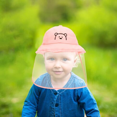 Shield Ski Mask Sun Hat with Clear Face Cover Anti Spitting Bucket Hat Outdoor Wide for Baby Boys Girls Newborn Sun Hat Infant Infant Mask in Kuwait