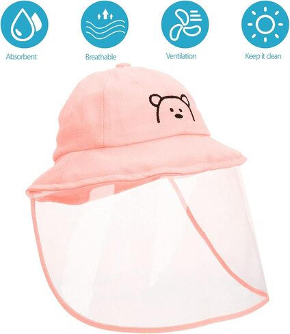 Shield Ski Mask Sun Hat with Clear Face Cover Anti Spitting Bucket Hat Outdoor Wide for Baby Boys Girls Newborn Sun Hat Infant Infant Mask in Kuwait