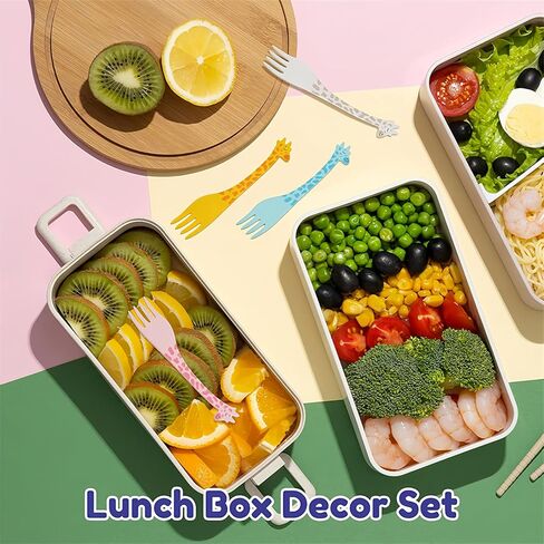 12-Pack Cute Animal Food Picks - Plastic Decorative Forks for Kids Fruit Snacks, Birthday Party Dessert Picks, Bento Lunch Box Accessories, Cake Toppers (Cartoon Design) in Kuwait