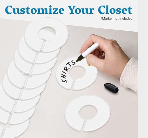 Set of 30 Blank White Closet Dividers for Hanging Clothes – Clothing Rack Dividers for Organization in Kuwait