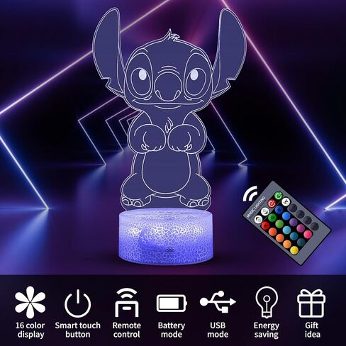 هدايا عيد الميلاد للفتيات، 3D ضوء الليل خافت ديكور غرفة الهدايا لغرفة النوم الأولاد البنات للأطفال 16 لونًا متغيرًا - ألعاب للمراهقين الأولاد والبنات عيد ميلاد in Kuwait