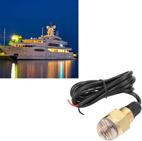 ضوء LED بقابس التصريف، ضوء الصيد تحت الماء، مصباح IP68 مشرق 840LM مع خيط 1/2 بوصة، مرآة نحاس مصقول وغطاء ABS للاستخدام البحري لسفينة اليخوت in Kuwait