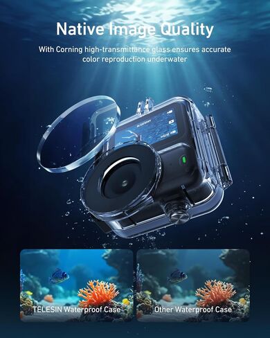 TELESIN Waterproof Case with Floating Stick for DJI Osmo Nano, 60M/196FT Underwater Housing Shell Protective Cage for DJI Osmo Nano Accessories, Deep Diving Scuba Snorkeling with Anti-Fog Sheets in Kuwait