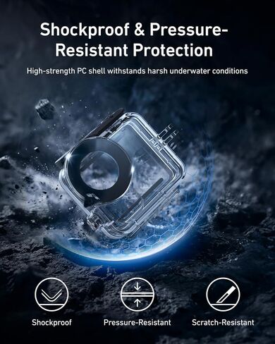 TELESIN Waterproof Case with Floating Stick for DJI Osmo Nano, 60M/196FT Underwater Housing Shell Protective Cage for DJI Osmo Nano Accessories, Deep Diving Scuba Snorkeling with Anti-Fog Sheets in Kuwait