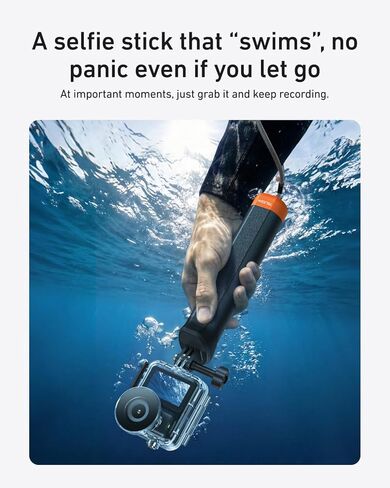 TELESIN Waterproof Case with Floating Stick for DJI Osmo Nano, 60M/196FT Underwater Housing Shell Protective Cage for DJI Osmo Nano Accessories, Deep Diving Scuba Snorkeling with Anti-Fog Sheets in Kuwait