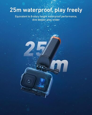TELESIN Waterproof Case with Floating Stick for DJI Osmo Nano, 60M/196FT Underwater Housing Shell Protective Cage for DJI Osmo Nano Accessories, Deep Diving Scuba Snorkeling with Anti-Fog Sheets in Kuwait