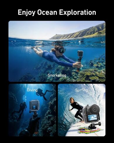 TELESIN Waterproof Case with Floating Stick for DJI Osmo Nano, 60M/196FT Underwater Housing Shell Protective Cage for DJI Osmo Nano Accessories, Deep Diving Scuba Snorkeling with Anti-Fog Sheets in Kuwait