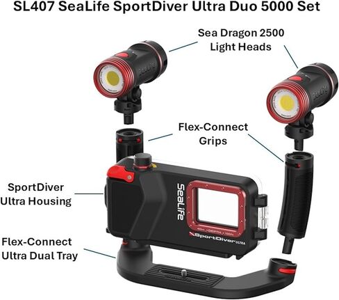 SeaLife SportDiver Ultra Underwater Smartphone Scuba Housing – Dive to 130', Waterproof Photography, Easy Camera Controls, with Leak Alarms, Fits Most Phones in Saudi Arabia