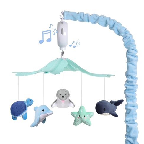 Baby Crib Mobile for Girls, Soft Plush Woodland Characters Rabbit Elephant Bear Sheep, Pink and White Nursery Decor, Calming Soother with 12 Lullabies Essential and Perfect Gift for Girls in Kuwait