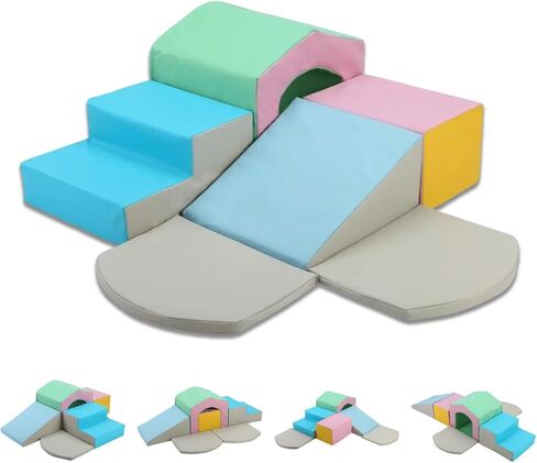 MFUN Soft Climbing Toys for Toddlers & Baby, 6-Piece Foam Climbing Blocks, Kids Playground Climbers & Play Structures, Waterproof & Easy to Clean (Red, 6-Piece) in Saudi Arabia