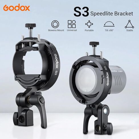 Godox S3 Flash S-Type Bracket مع Bowens Mount for Godox AD100 AD200 Pro II AD400 Pro II TT600 TT685II V100 V1 V1Pro TT350S V860III- S2 Speedlite Bracket نسخة مطورة in Kuwait