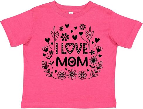 inktastic I Love Mom Floral Heart Toddler T-Shirt in Kuwait