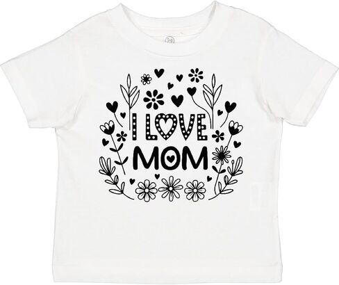 inktastic I Love Mom Floral Heart Toddler T-Shirt in Saudi Arabia