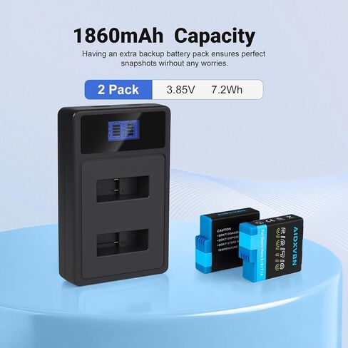 2-Pack Hero 8/7/6/5 Replacement Battery, Compatible with Gopro Hero 8/7/6/5 Camera Battery in Kuwait