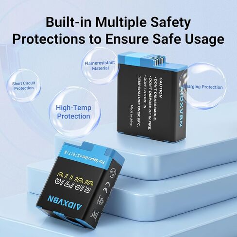 2-Pack Hero 8/7/6/5 Replacement Battery, Compatible with Gopro Hero 8/7/6/5 Camera Battery in Kuwait