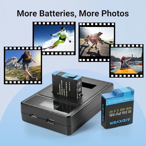 2-Pack Hero 8/7/6/5 Replacement Battery, Compatible with Gopro Hero 8/7/6/5 Camera Battery in Kuwait